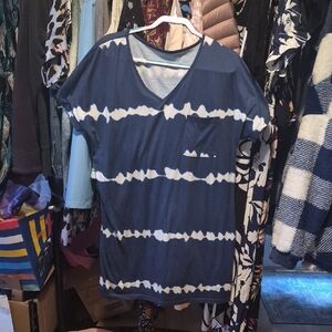 SHEIN Blue and White Tie-Dye Dress